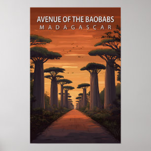 Avenue of the Baobabs Madagaskar Kunstreizen Poster