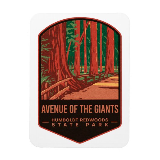 Avenue of the Giants Redwood State Park Magneet (Verticaal)