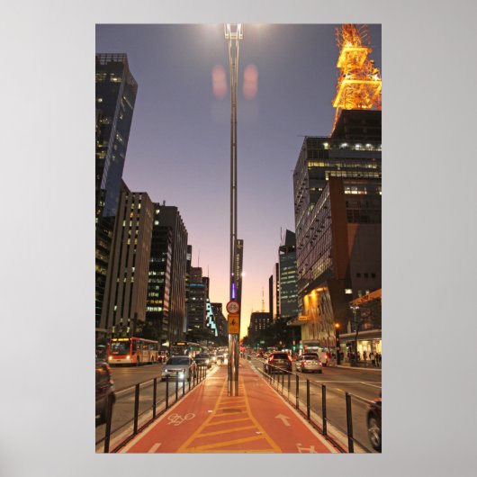Avenue Paulista - São Paulo Poster (Voorkant)