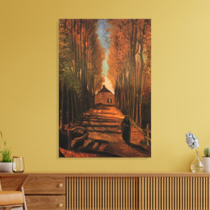 Avenue Poplars in het najaar door Vincent van Gogh Canvas Afdruk