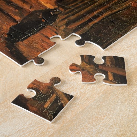 Avenue Poplars in het najaar door Vincent van Gogh Legpuzzel (Zijkant)