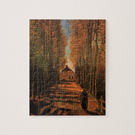 Avenue Poplars in het najaar door Vincent van Gogh Legpuzzel (Verticaal)