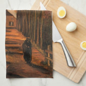 Avenue Poplars in het najaar door Vincent van Gogh Theedoek (Quarter Fold)