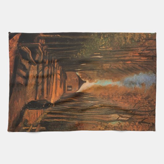 Avenue Poplars in het najaar door Vincent van Gogh Theedoek (Horizontaal)