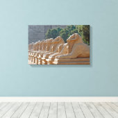 Avenue Sphinxes in Karnak Temple - Egypte Canvas Afdruk (Insitu (Houten vloer))