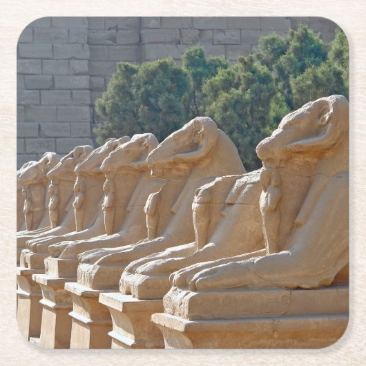 Avenue Sphinxes in Karnak Temple - Egypte Kartonnen Onderzetters (Voorkant)