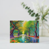 Avenue Trees najaarsbladeren Briefkaart (Staand voorkant)