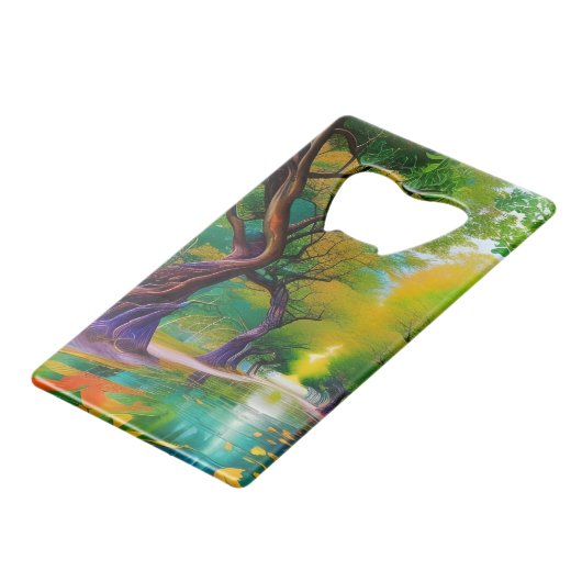 Avenue Trees najaarsbladeren Creditkaart Flessenopener (Achterkant Gekanteld)