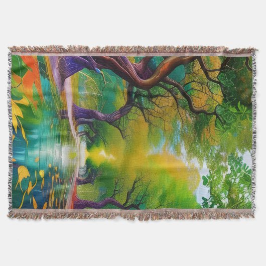 Avenue Trees najaarsbladeren Deken (Voorkant)