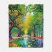 Avenue Trees najaarsbladeren Fleece Deken (Voorkant)