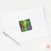 Avenue Trees najaarsbladeren Vierkante Sticker (Envelop)