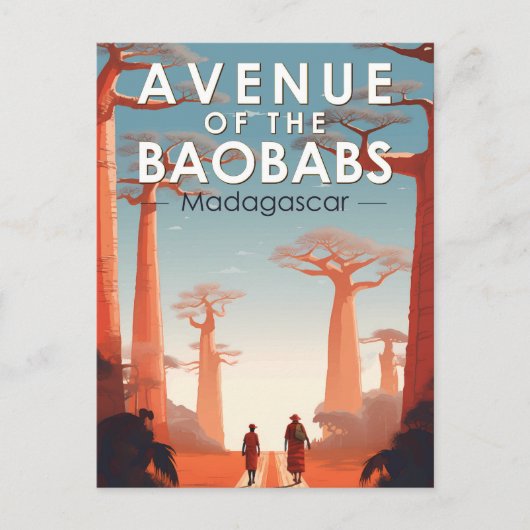 Avenue van de Baobabs Madagascar Art Vintage Briefkaart (Voorkant)