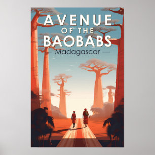 Avenue van de Baobabs Madagascar Art Vintage Poster
