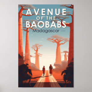 Avenue van de Baobabs Madagascar Art Vintage Poster