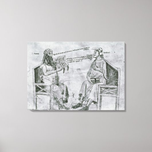 Averroës in discussie met porfyrie canvas afdruk (Voorkant)