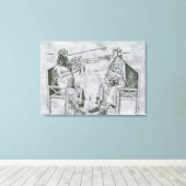 Averroës in discussie met porfyrie canvas afdruk (Insitu (Houten vloer))