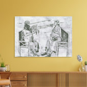Averroës in discussie met porfyrie canvas afdruk (Insitu (Woonkamer))