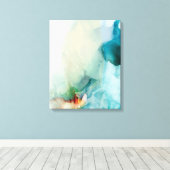 Aversion - Blue Waterverf Canvas Afdruk (Insitu (Houten vloer))