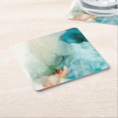 Aversion - Blue Waterverf Kartonnen Onderzetters (Schuin)