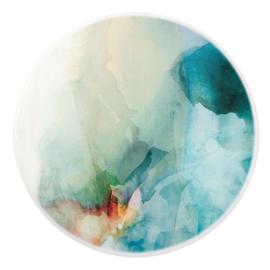 Aversion - Blue Waterverf Keramische Knop (Voorkant)