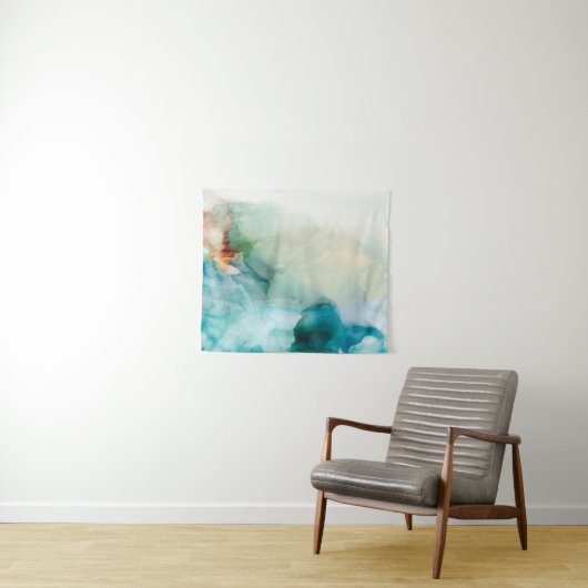 Aversion - Blue Waterverf Wandkleed (In Situ (horizontaal))