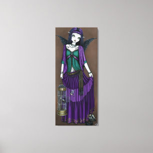 "Avery" Bird Cage Angel - Afgevapeld Canvas Afdruk
