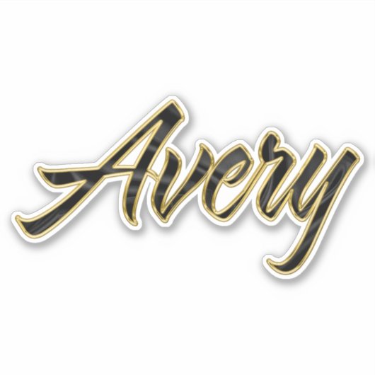 Avery black gold Lettering Aufkleber Sticker (Voorkant)
