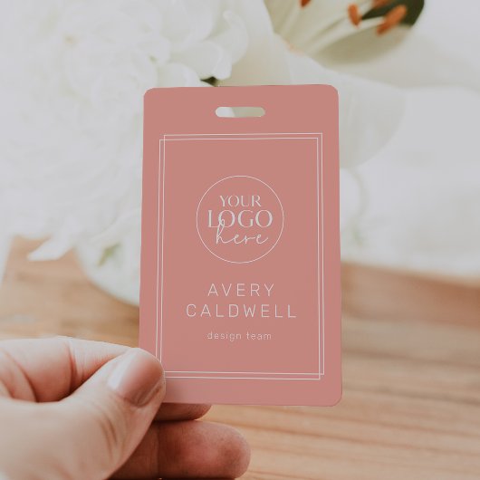 AVERY Blush Peach Logo QR Code Personeelskaart Badge