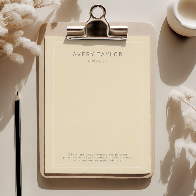 AVERY Boter Geel Zakelijk Professioneel Bedrijf Briefhoofd (AVERY Butter Yellow Business Professional Company Letterhead)