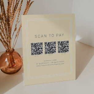AVERY Boter Geel Zakelijk QR Code Scannen om te Be Reclamebord Met Voetstuk