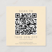 AVERY Boter Geel Zakelijke QR Code Bedankt Kortingskaartje (Achterkant)