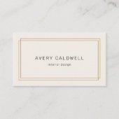AVERY Chic Goud Zwart Crème Dubbel Frame QR Code Visitekaartje (Voorkant)