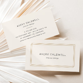 AVERY Chic Goud Zwart en Crème Dubbel Frame Visitekaartje