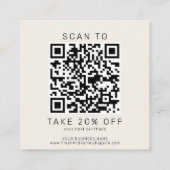 AVERY Chic Goud Zwart Zakelijk QR Code Bedankt Kortingskaartje (Achterkant)