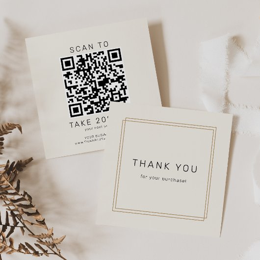 AVERY Chic Goud Zwart Zakelijk QR Code Bedankt Kortingskaartje