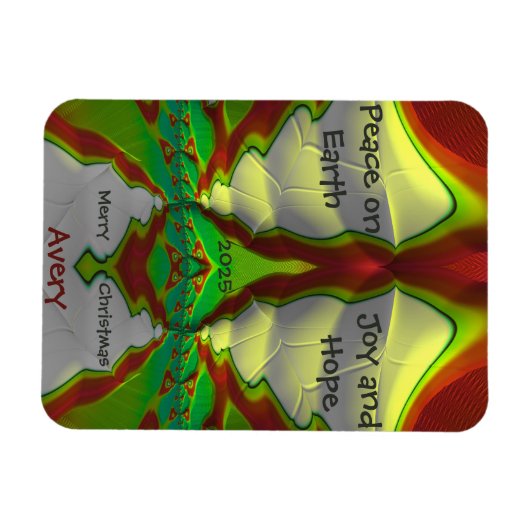 AVERY ~ CHRISTMAS-kaart Bright! ~ Magneet (Horizontaal)