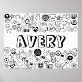 'AVERY' Color-it-Yourself-contourontwerp Poster (Voorkant)