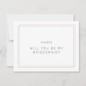 AVERY Coral en Blauwgroen bruidsmeisje voorstel Ka Kaart (Voorkant)