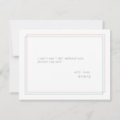 AVERY Coral en Blauwgroen bruidsmeisje voorstel Ka Kaart (Achterkant)