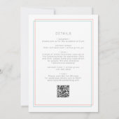 AVERY Coral en Blauwgroen eenvoudige QR-codebruilo Kaart (Achterkant)