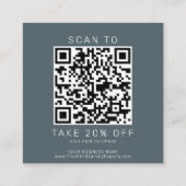 AVERY Donker Navyblauw Logo QR Code Bedankt Kortingskaartje (Achterkant)