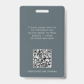 AVERY Donker Navyblauw Logo QR-code Personeelskaar Badge (Achterkant)