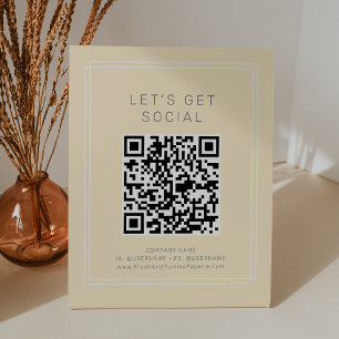 AVERY Eenvoudige Boter Geel Laten We Sociale Media Reclamebord Met Voetstuk