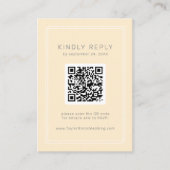 AVERY eenvoudige neutrale gele QR-code RSVP bruilo Informatiekaartje (Voorkant)