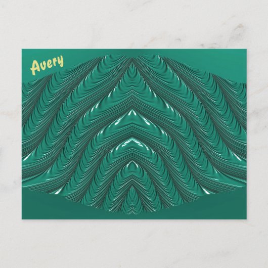 AVERY ~ Glanzend Briefkaart 3D Green Zany (Voorkant)