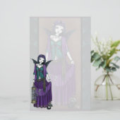"Avery" Gothic Angel Bird Cage Stationery Briefpapier (Staand voorkant)