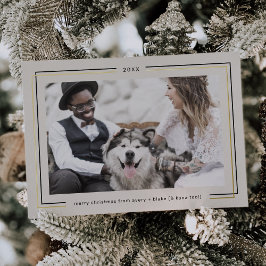 AVERY Goud Folie Vintage Koppels Foto Kerstmis Feestdagenkaart