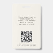 AVERY Gouden en Zwarte Logo QR Code Personeelskaar Badge (Achterkant)