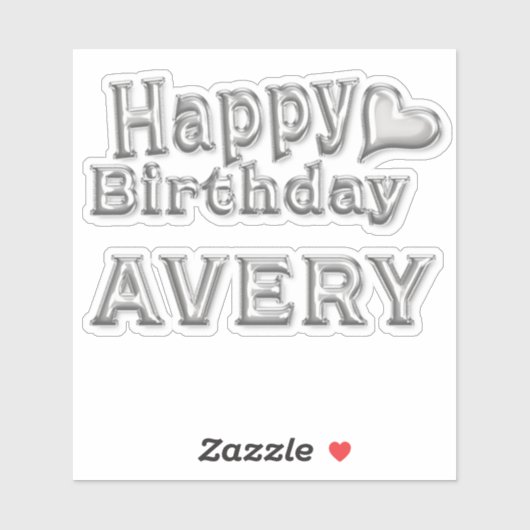 Avery Happy Birthday silver Aufkleber Sticker (Vel)