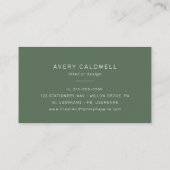 AVERY Landelijk Donkergroene Dubbele Frame Visitek Visitekaartje (Achterkant)